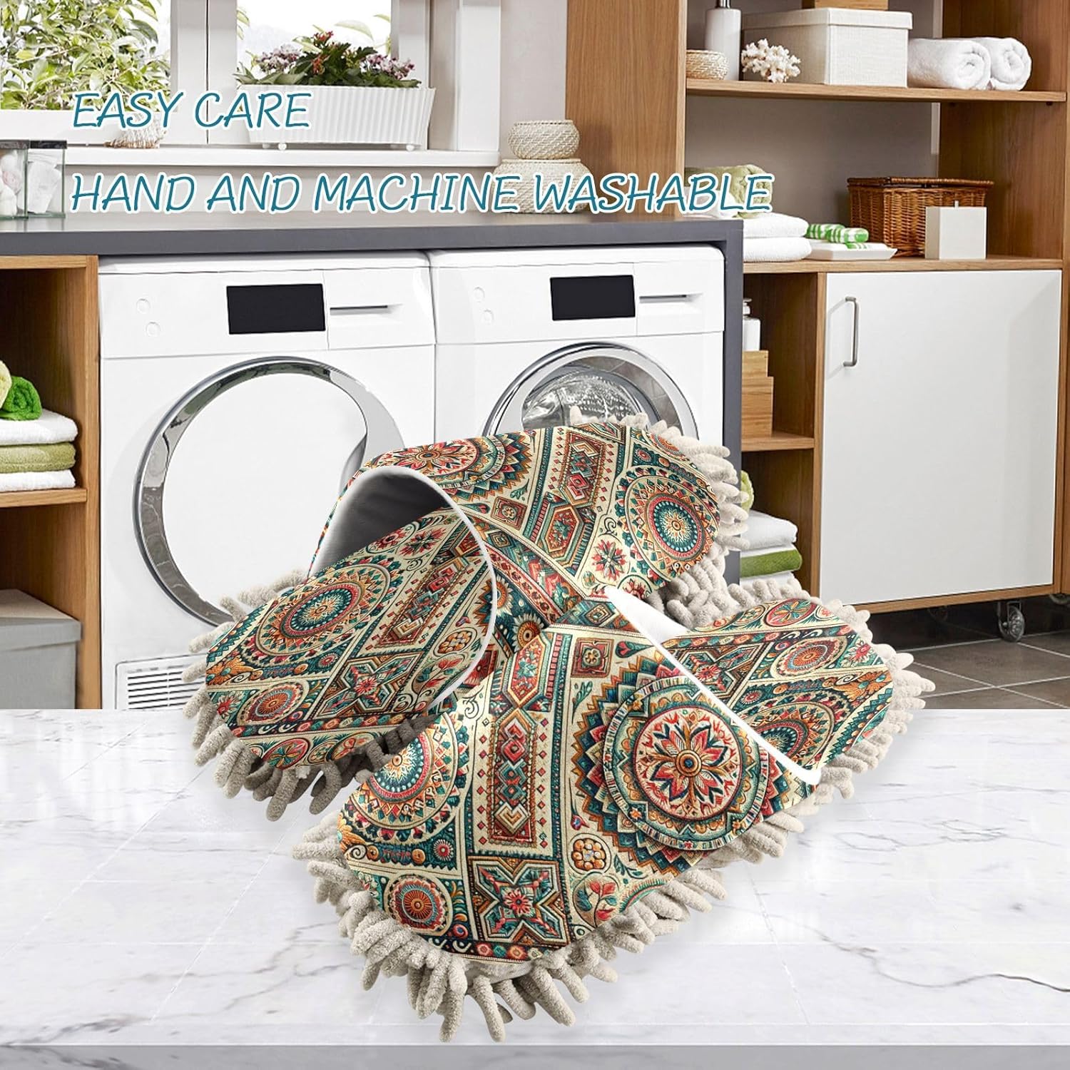 Zhirexin Mandala Pattern Mopping Slippers
