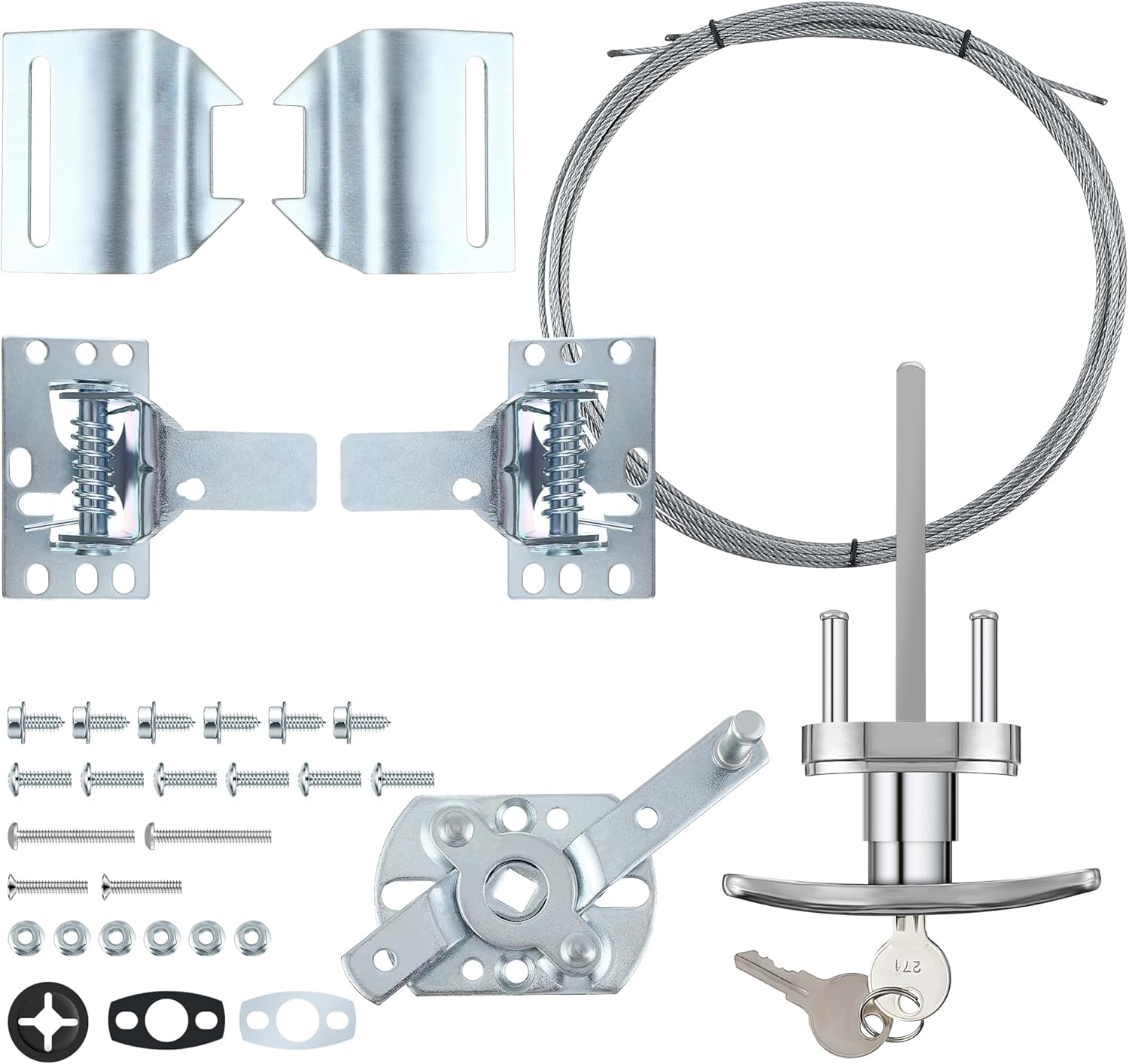 Universal Garage Door Lock Kit with Keyed Handle and Spring Latch