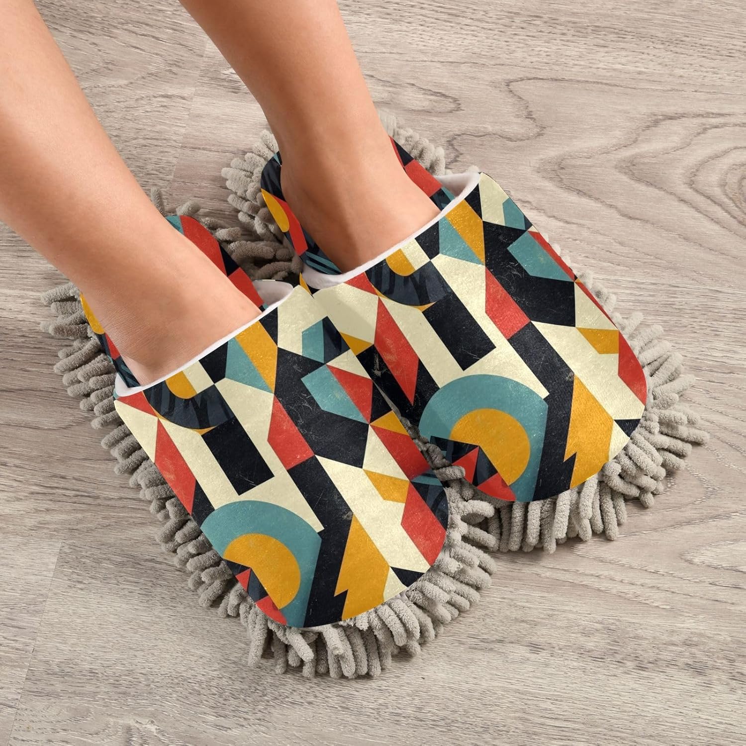Zhirexin Colorful Lattice Kitchen Cleaning Slippers 1