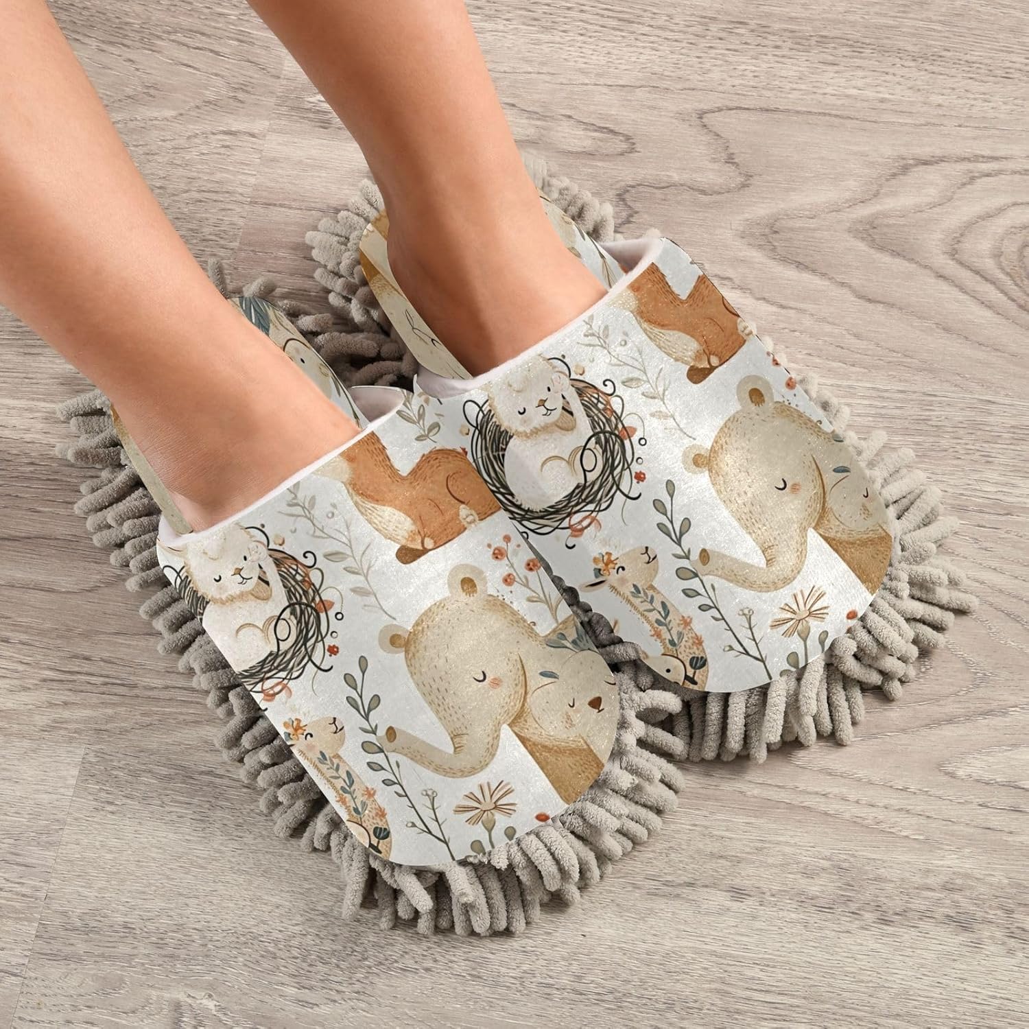 Zhirexin Cartoon Animal Cleaning Slippers