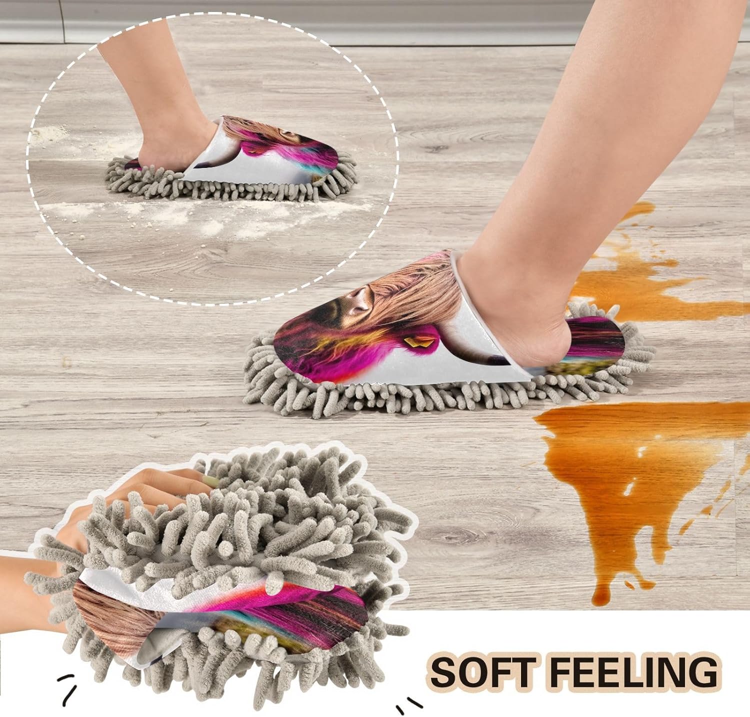 Zhirexin Colored Mopping Slippers Microfiber