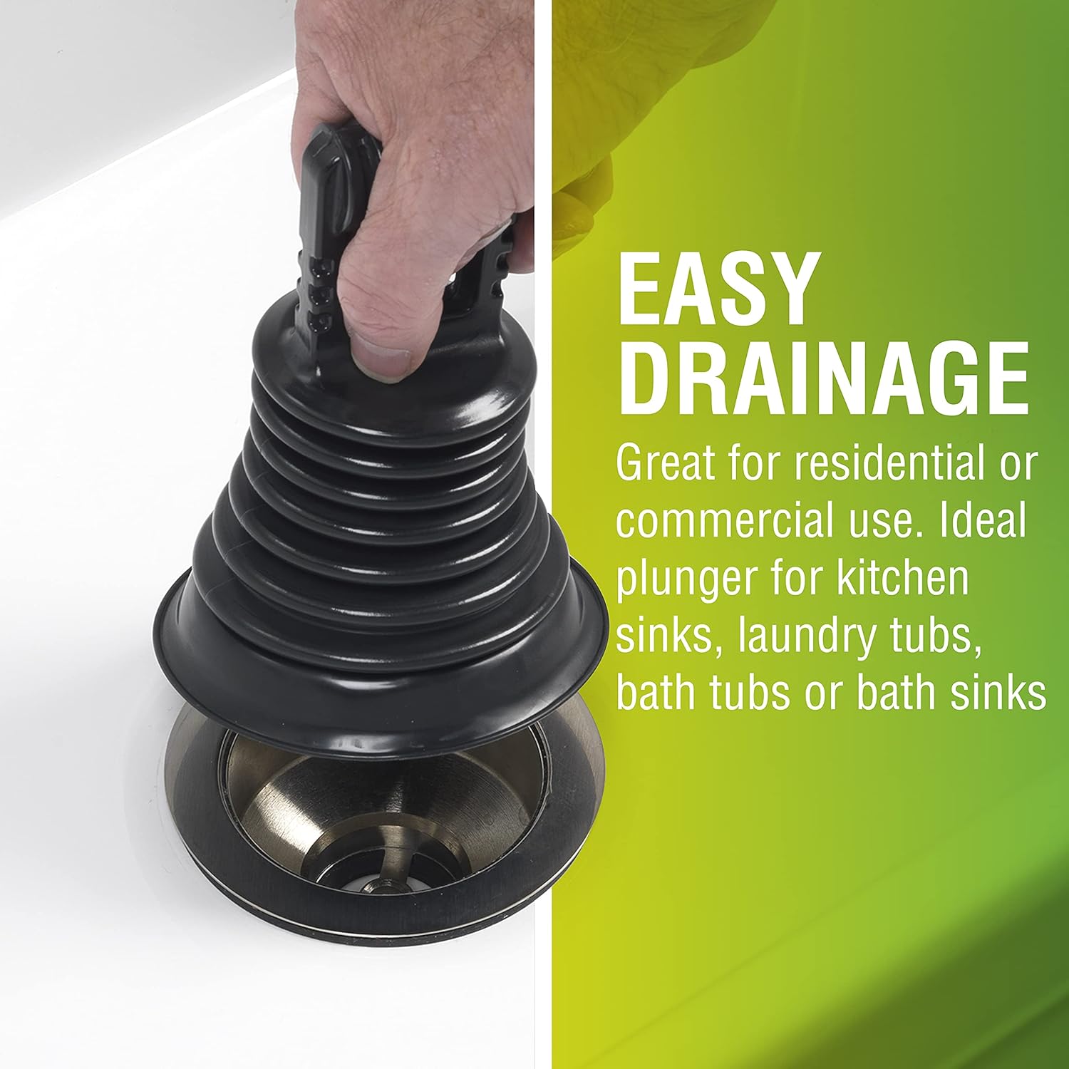 LDR 512 3420-K Mini Bellows Plunger for Kitchens and Baths