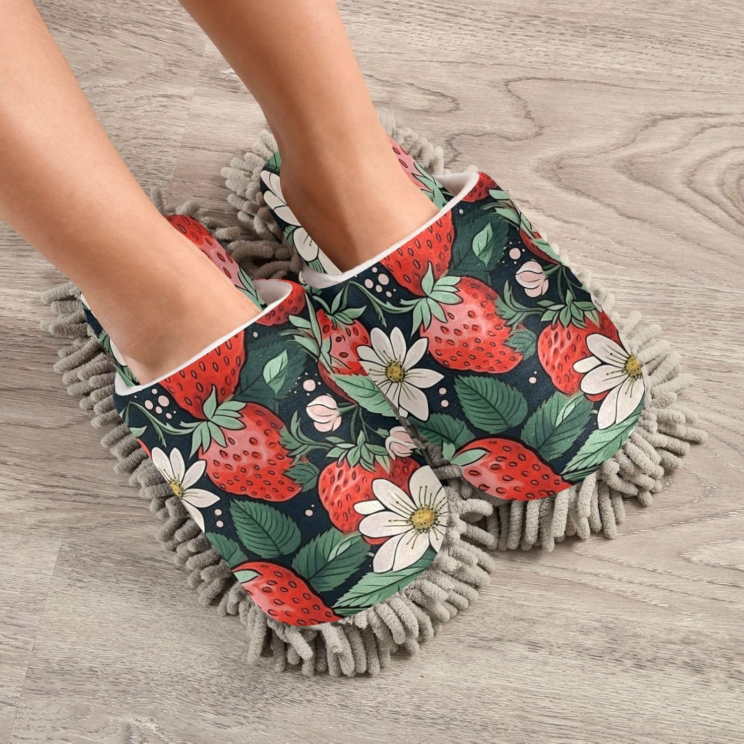 Zhirexin Strawberry Flower Cleaning Slippers 1