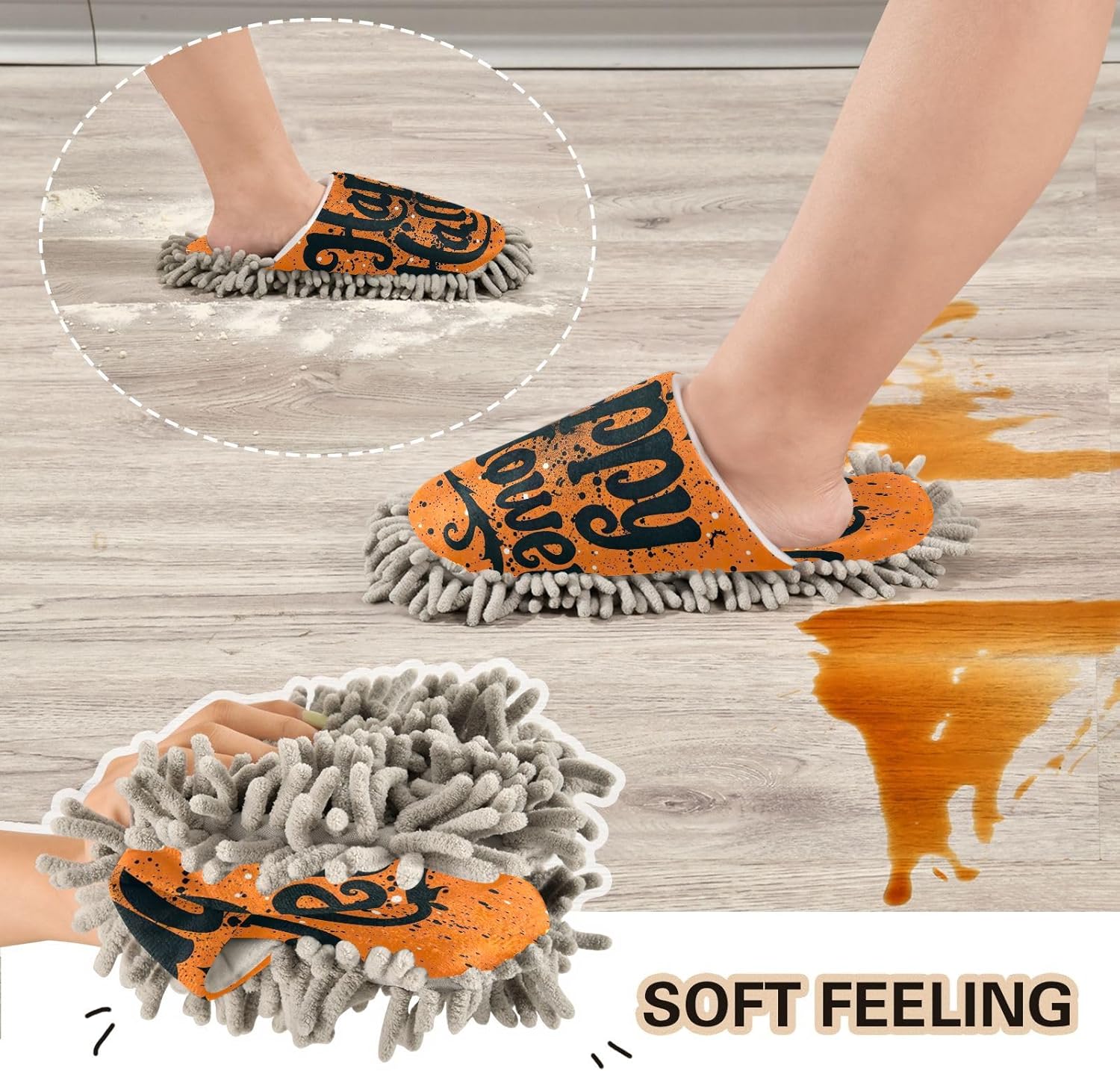 Zhirexin Halloween Kitchen Cleaning Slippers