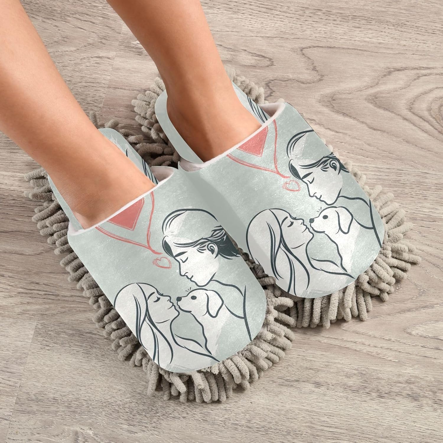 Zhirexin Comfortable Cleaning Mop Slippers for Men Women