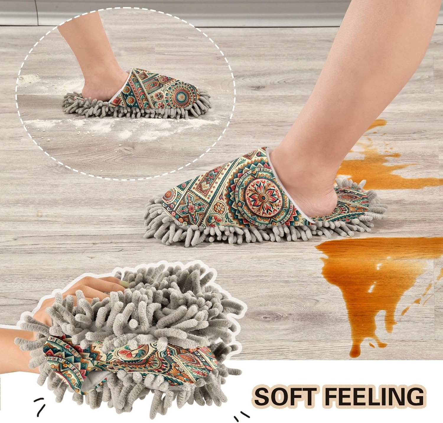 Zhirexin Mandala Pattern Mopping Slippers