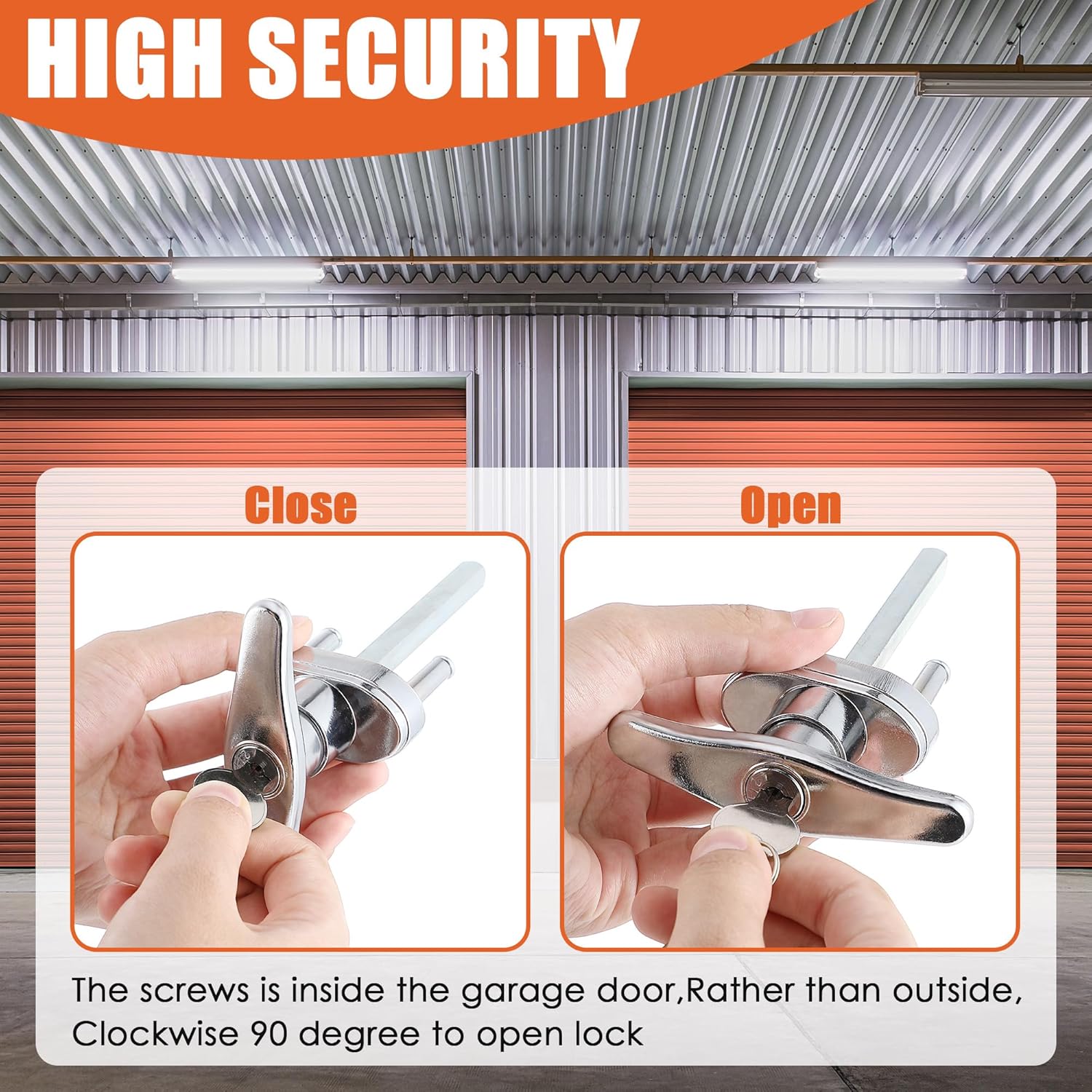 Universal Garage Door Lock Kit with Keyed Handle and Spring Latch