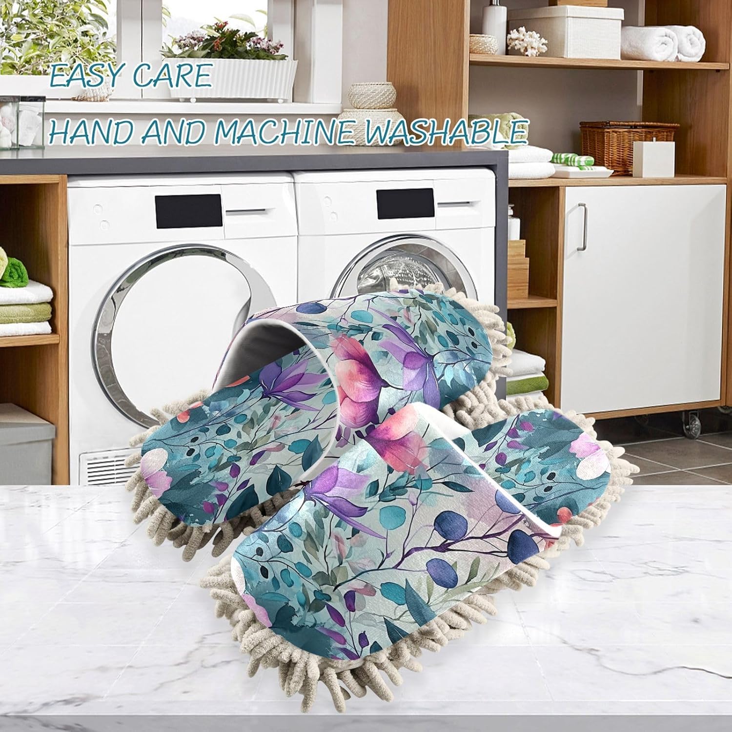Zhirexin Watercolor Flower Cleaning Slippers