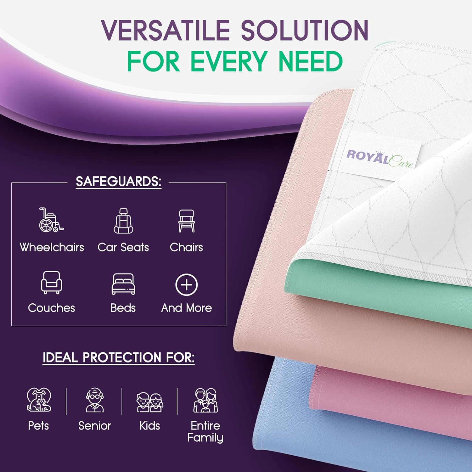 Royal Care Incontinence Bed Pads 4 Pack 18 x 24