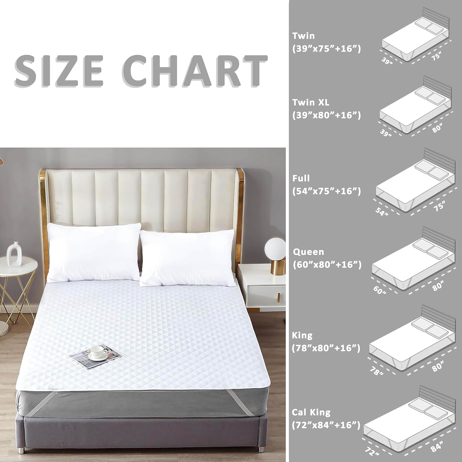 QATAN Queen Mattress Protector Waterproof for Incontinence