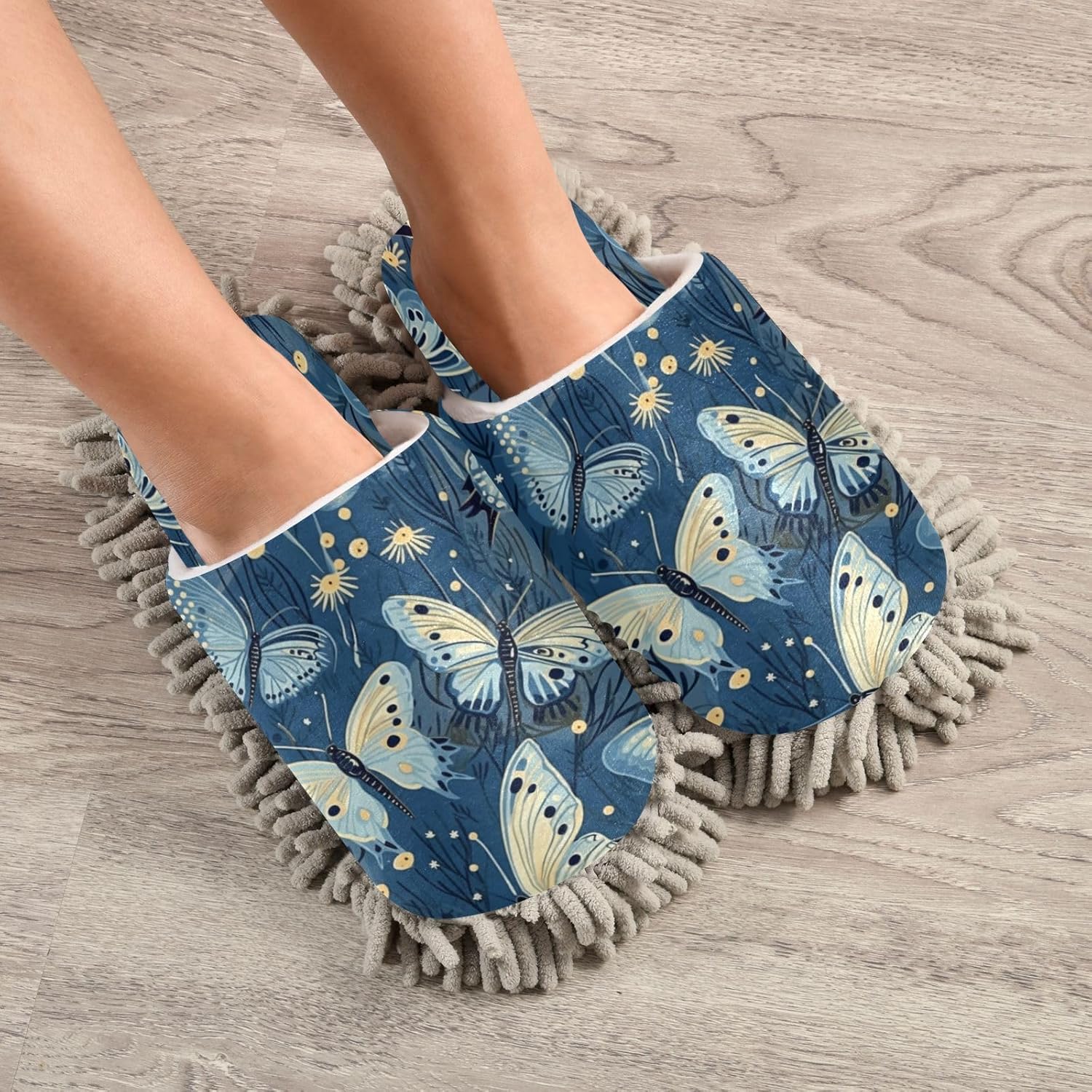 Zhirexin Butterfly Microfiber Mop Slippers