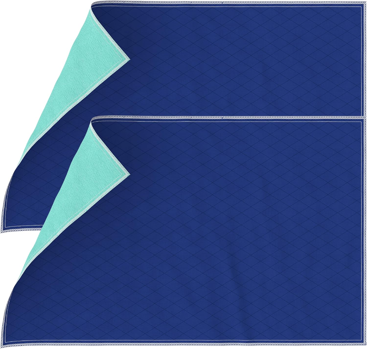 Inspire Waterproof Mattress Protector 2 Pack - Dark Blue for Stain Hiding