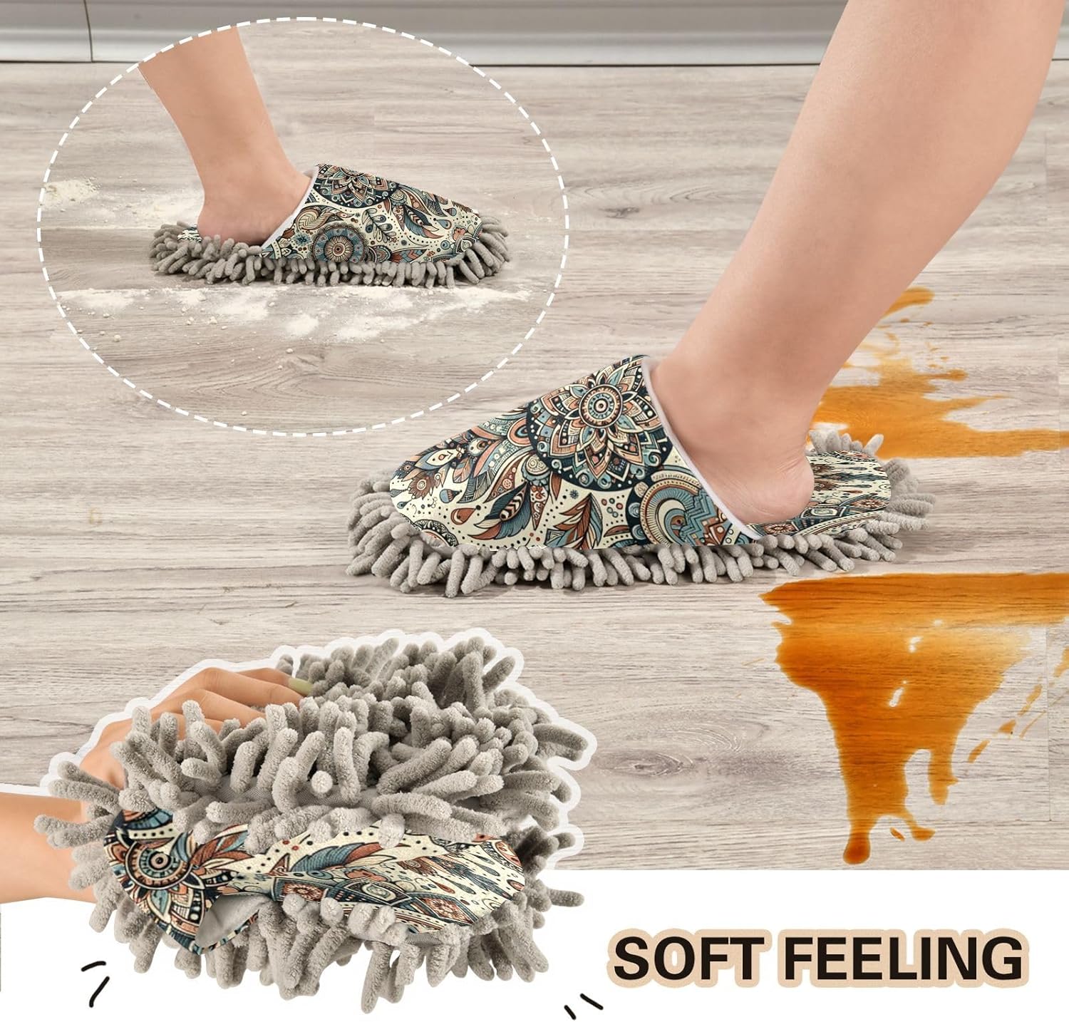 Zhirexin Mandala Pattern Cleaning Slippers 1