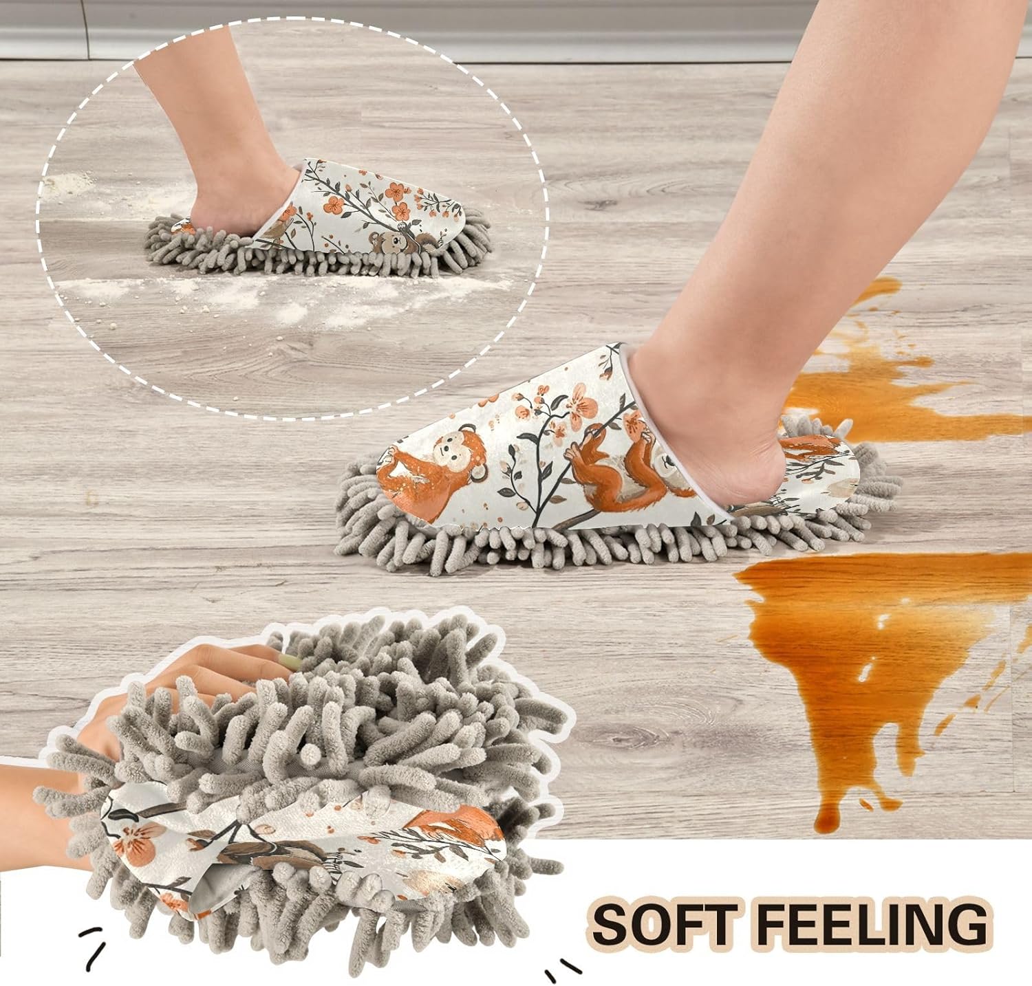 Zhirexin Cartoon Animal Kitchen Cleaning Slippers