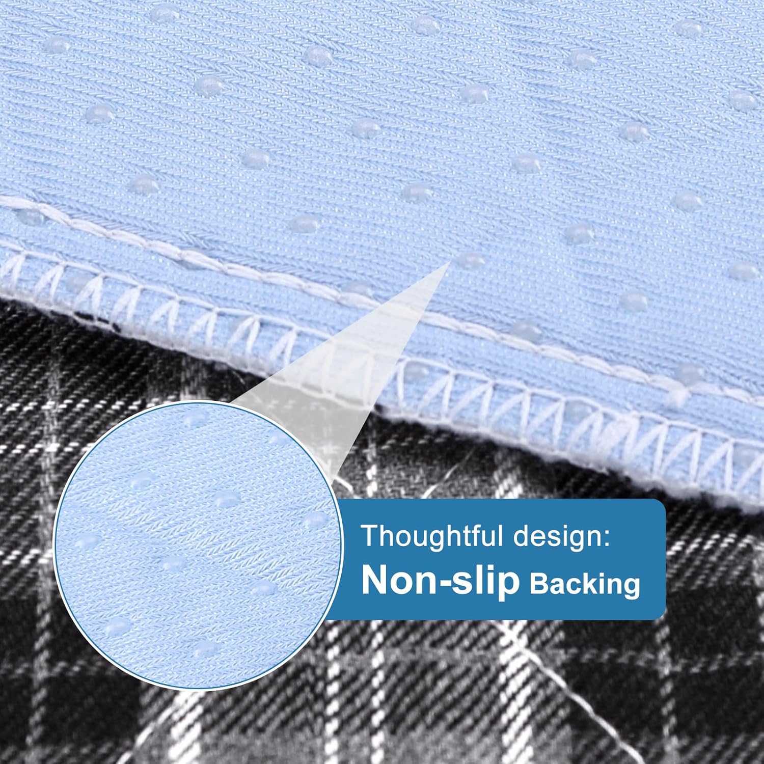 OUTCREATOR Washable Bed Pads 34x56 Black Plaid Pack of 2 1