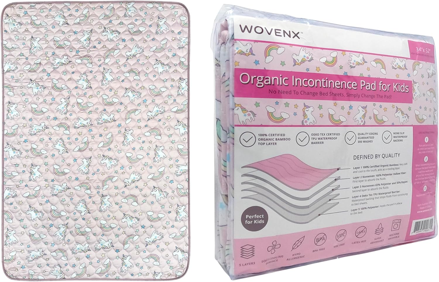 Wovenx Organic Incontinence Pads for Kids and Toddlers