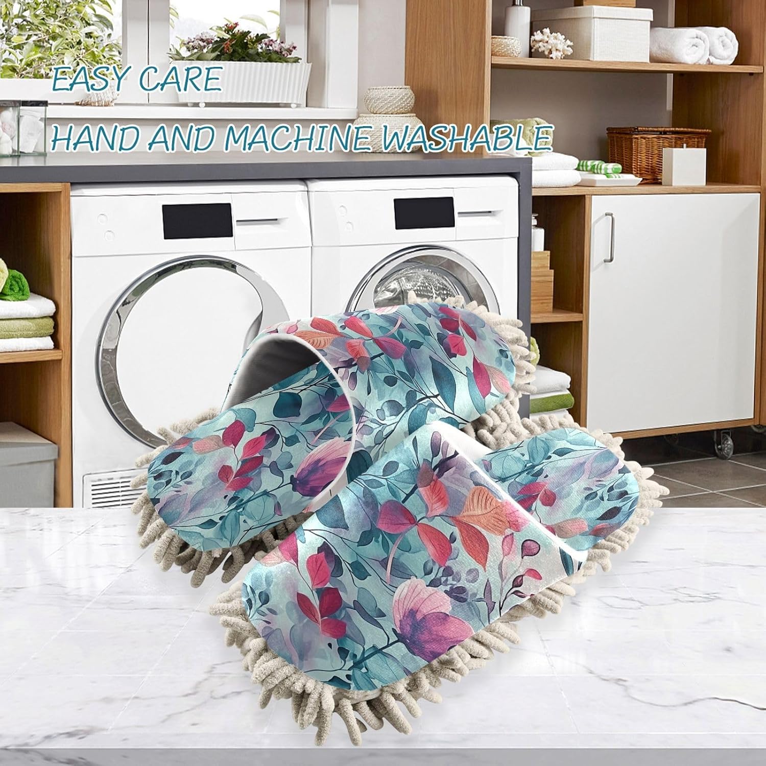 Zhirexin Watercolor Flower Cleaning Slippers 1