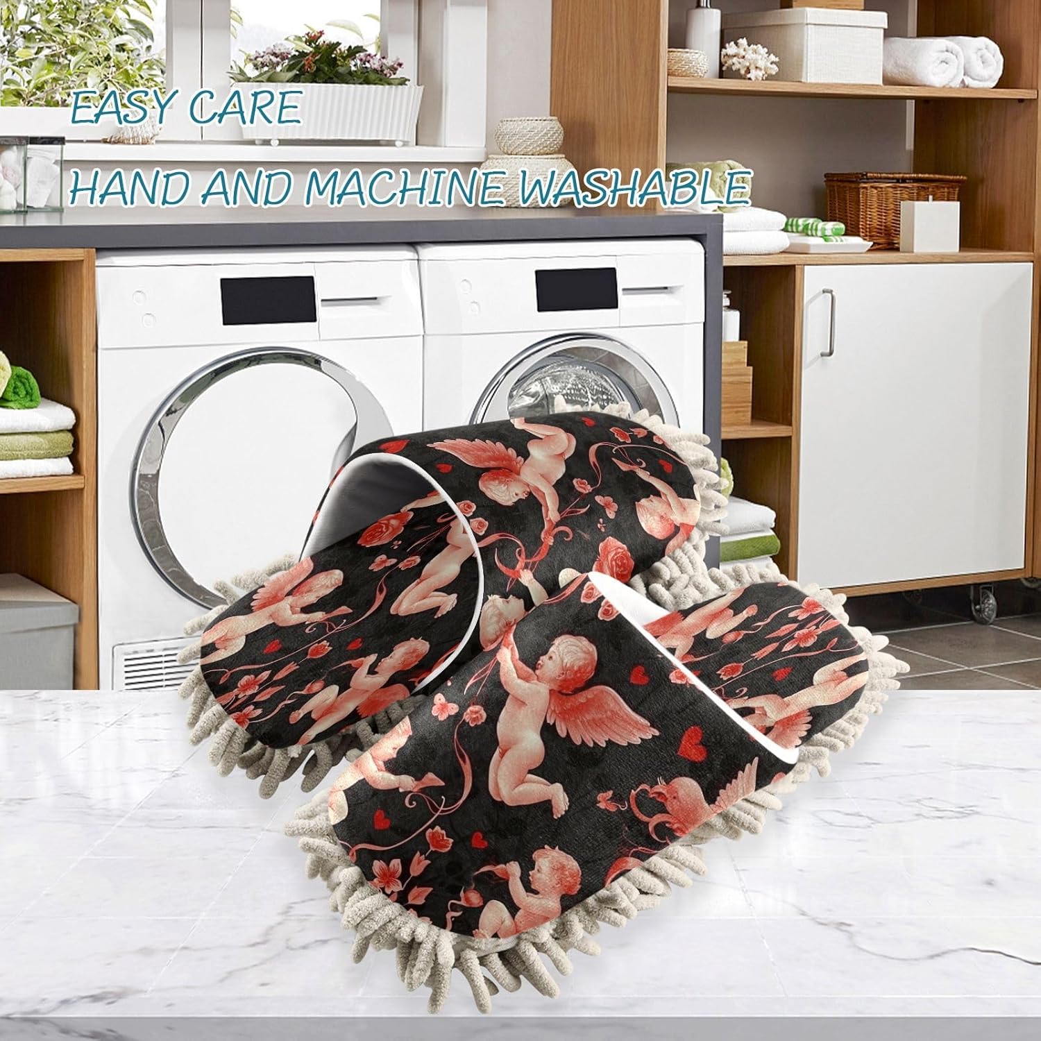 Cute Baby Kitchen Cleaning Slippers with Microfiber Mop Pads
