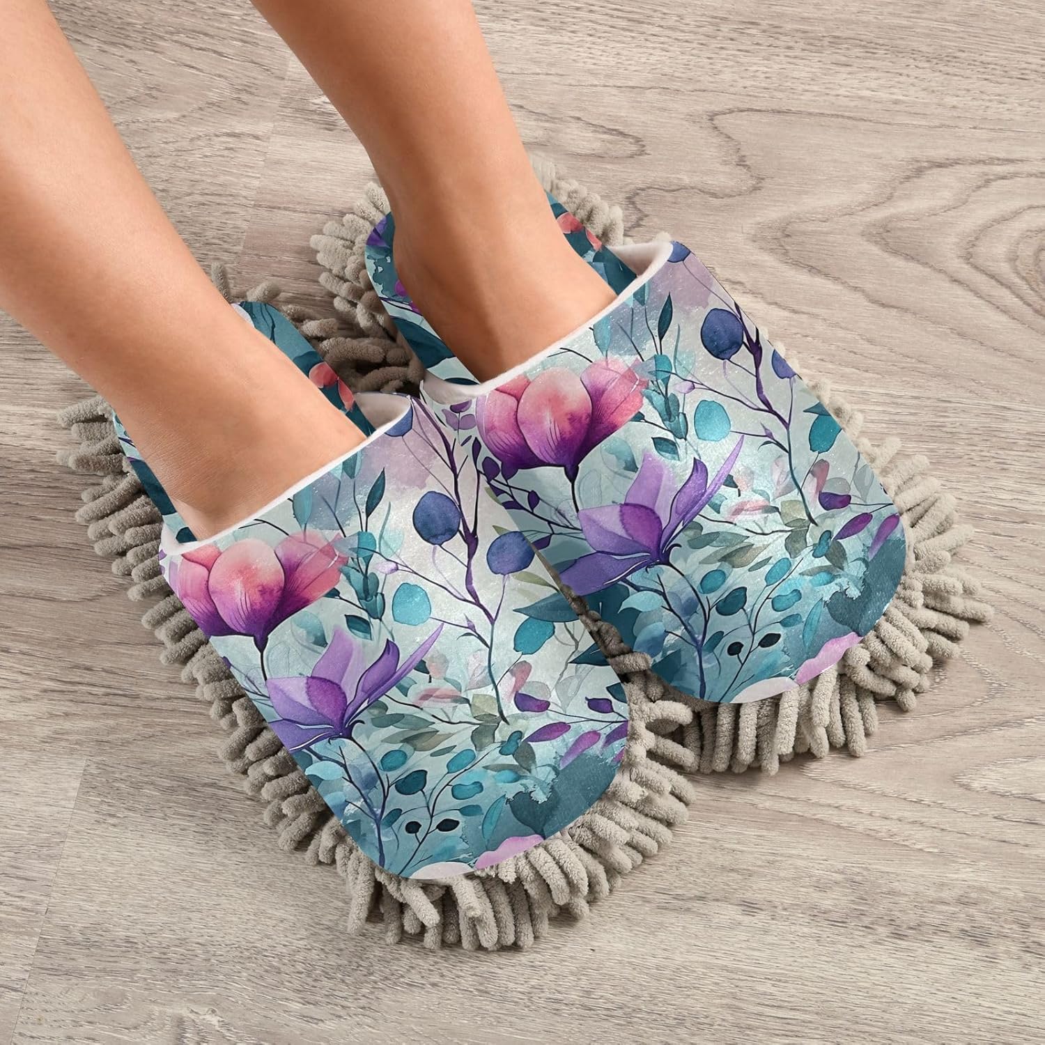 Zhirexin Watercolor Flower Cleaning Slippers