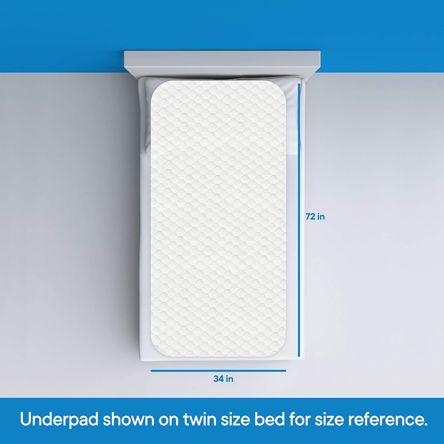 RMS Ultra Soft 4-Layer Reusable Incontinence Bed Pad - 34X72