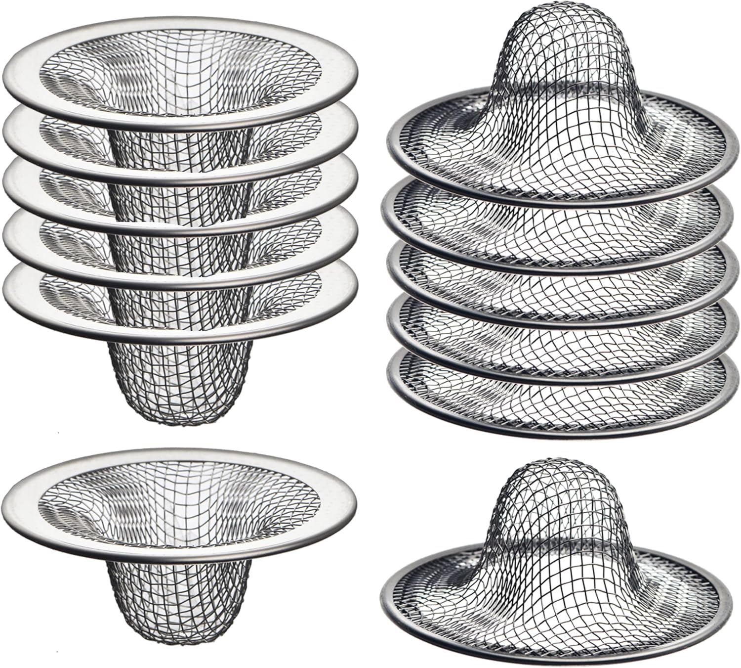 12 Pack Mesh Drain Strainer Hair Catcher for Sinks