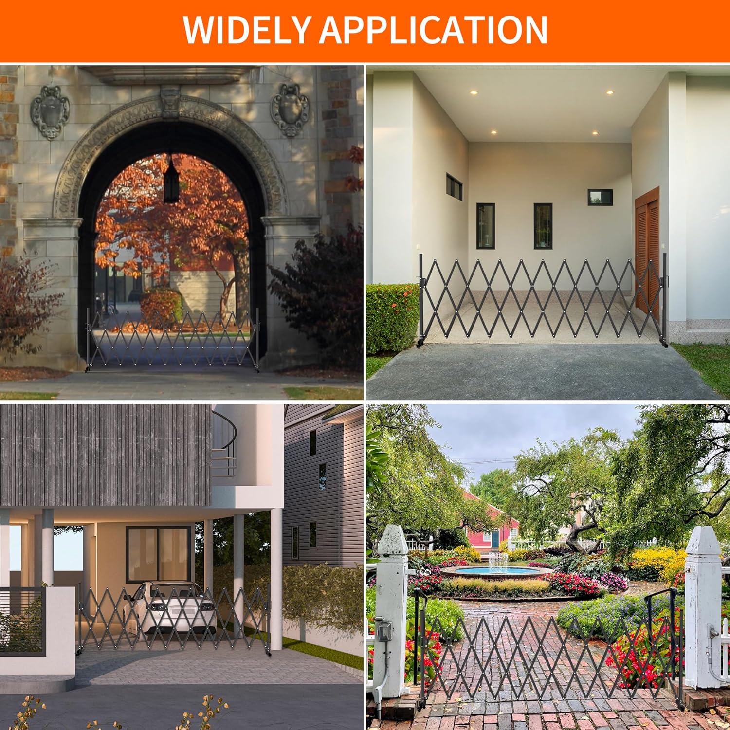 MOOITZ Folding Security Gate 130 x 406 Portable Barricade with Casters