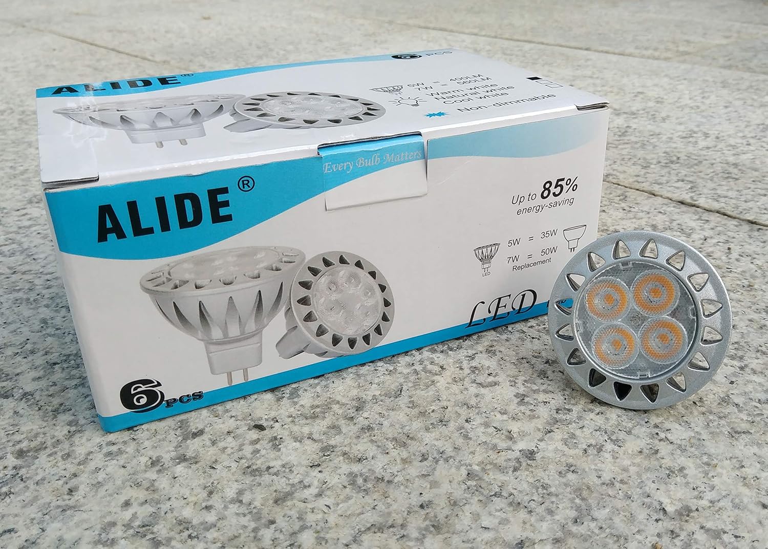ALIDE 5W MR16 LED Bulbs 2700K Soft White 6 Pack