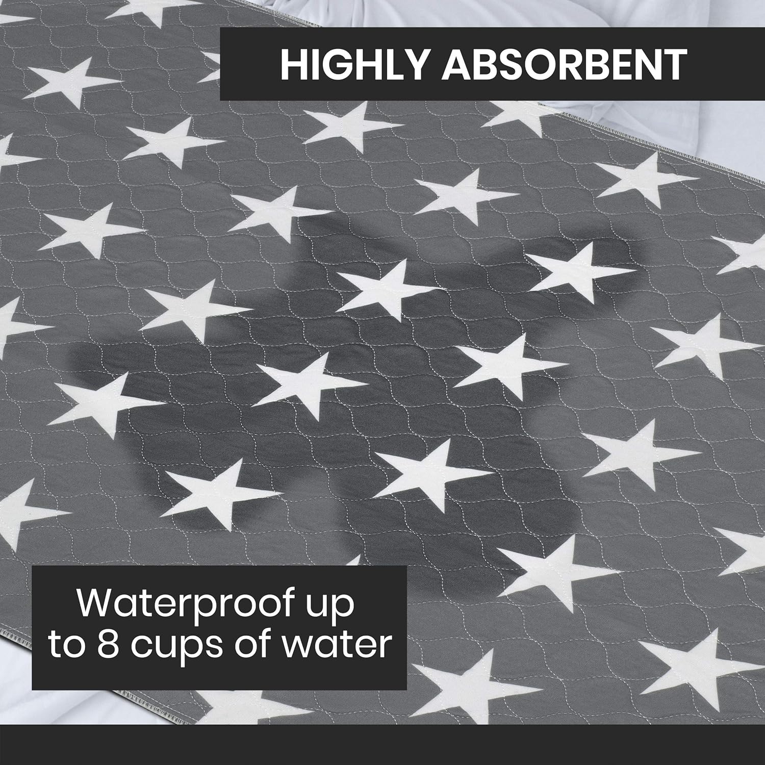 Neuma Design Reusable Bed Pads - 52x34 Waterproof Durable 2 Pack