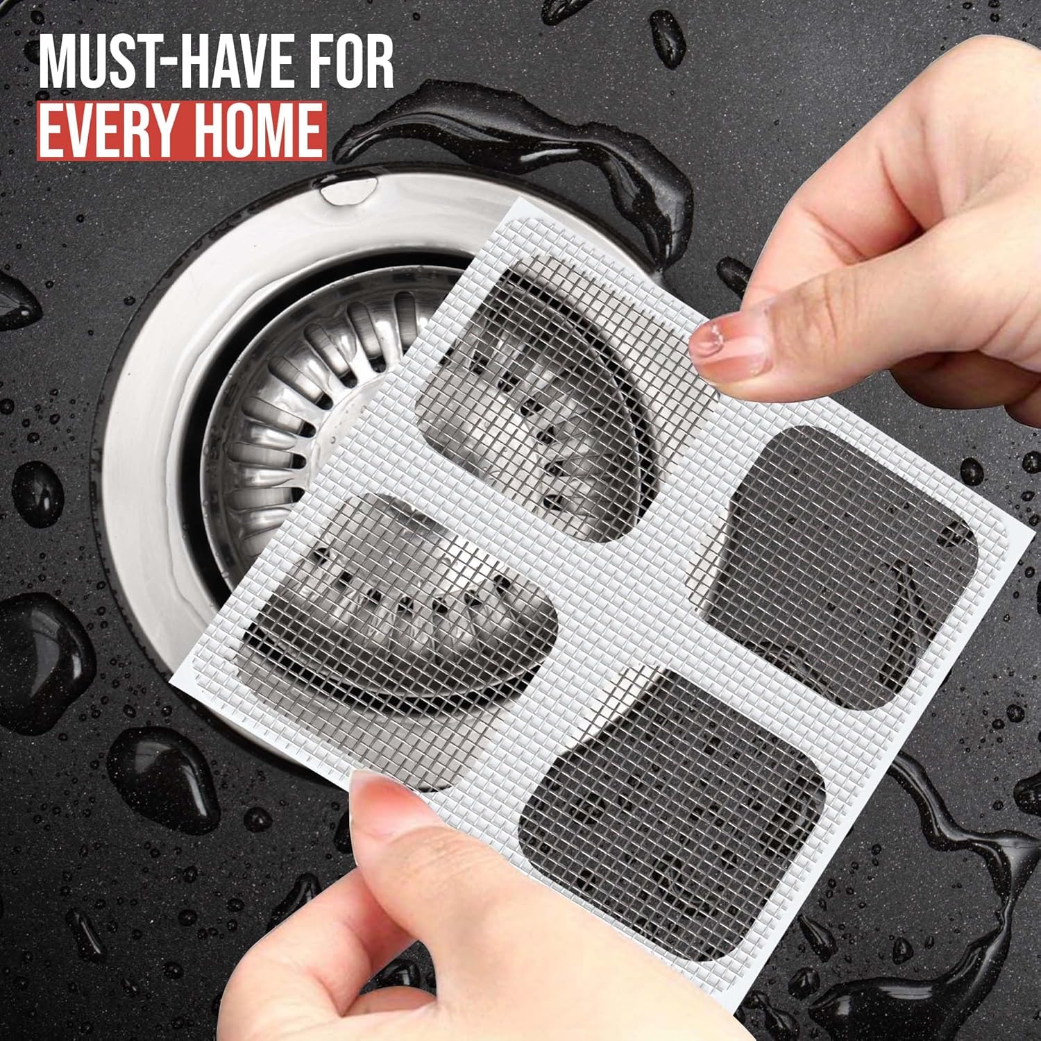 Tress Trap Disposable Drain Mesh Stickers Hair Catcher for Bathroom and Bathtub