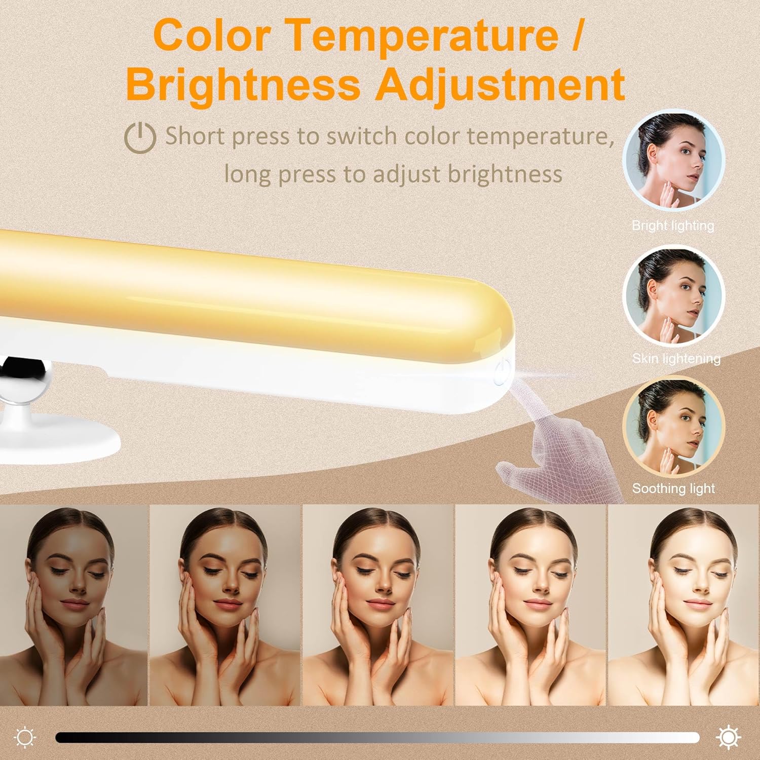 Benreom 2 Pack Rechargeable Vanity Lights for Makeup