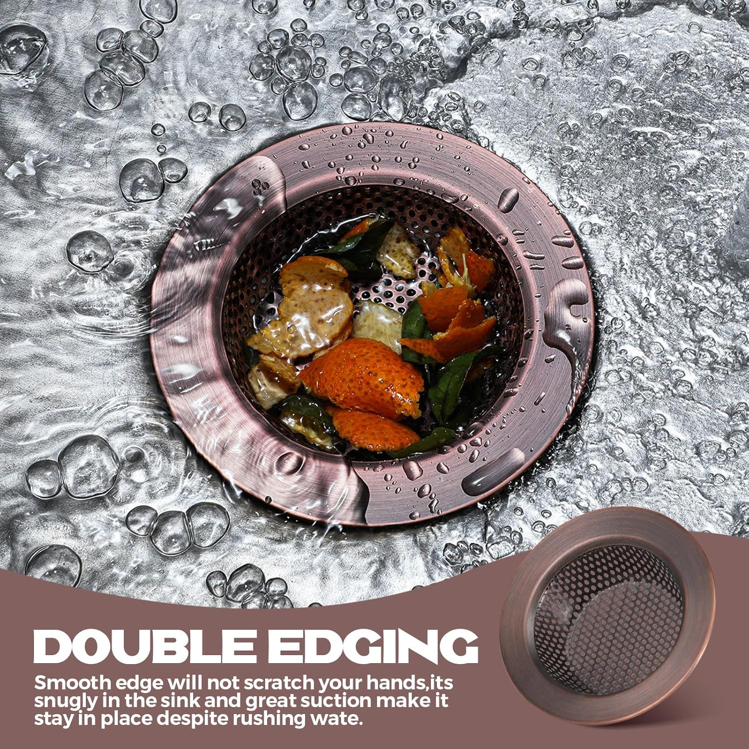 Retisee 2 Pcs Stainless Steel Sink Strainer Red Bronze 44 Diameter