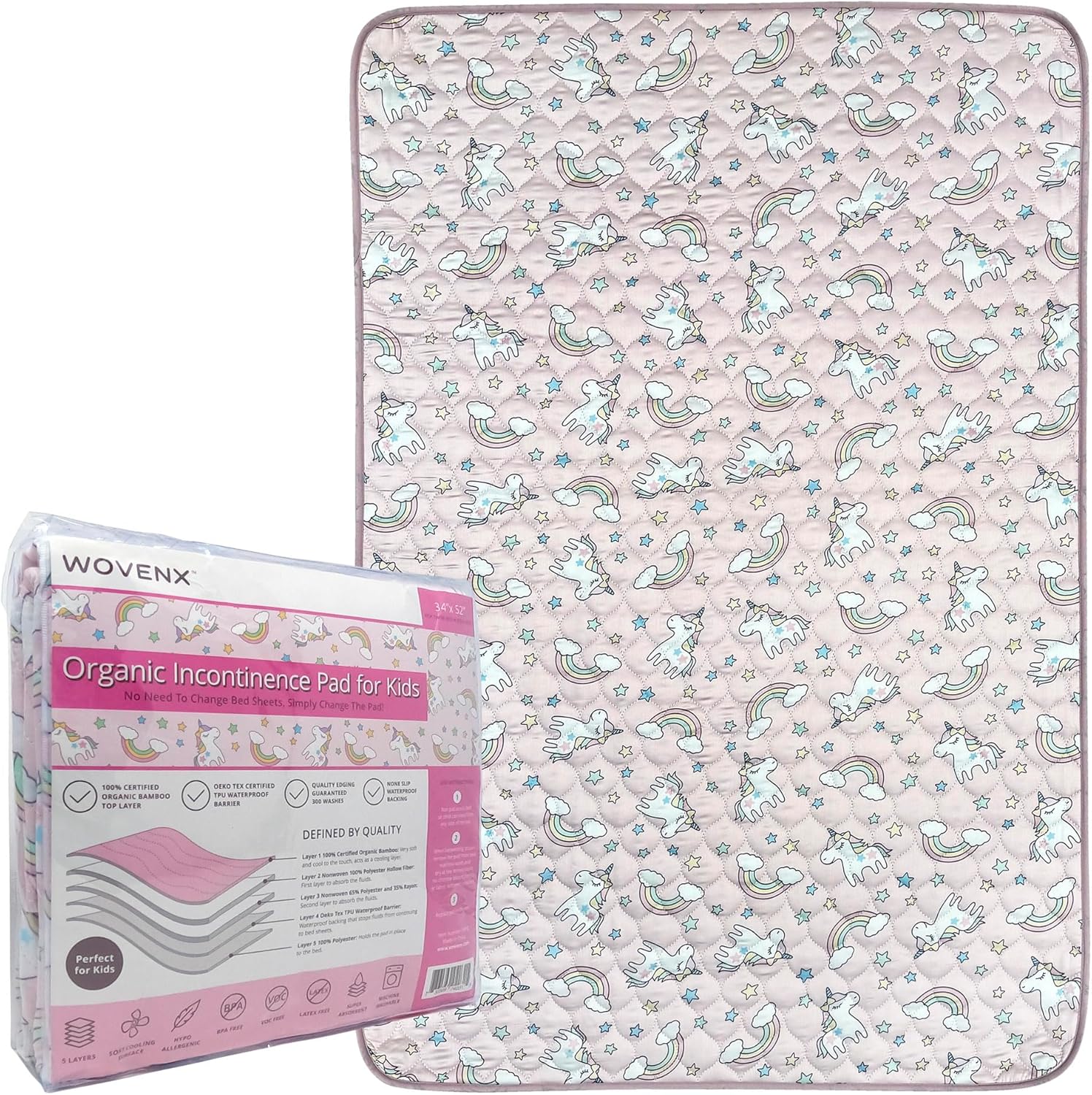 Wovenx Organic Incontinence Pads for Kids and Toddlers