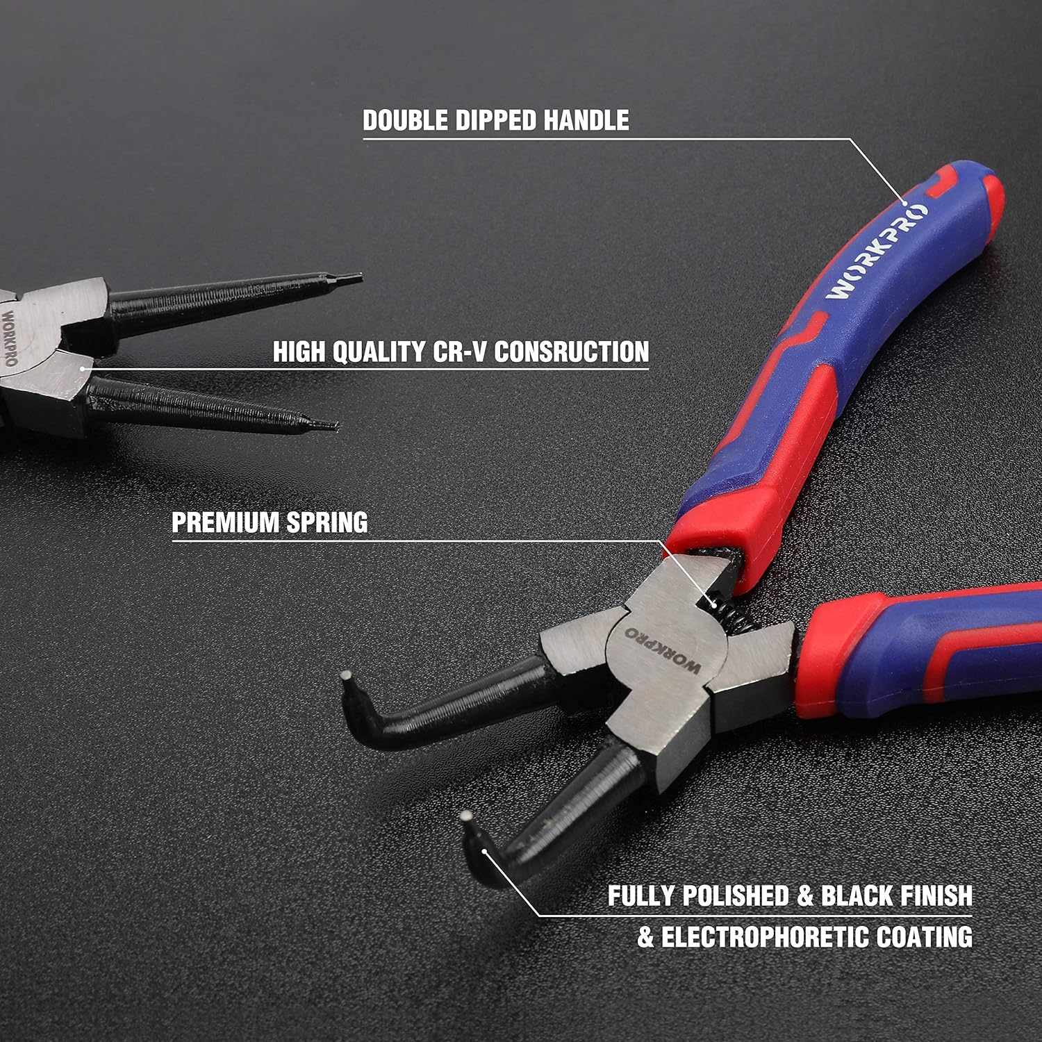 WORKPRO 4-Piece Snap Ring Pliers Set and 8 Mini Bolt Cutter
